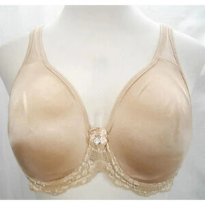 Breezies Lace Trimmed Unlined Seamless Cup Underwire Bra 36D Nude Excellent Pre-
